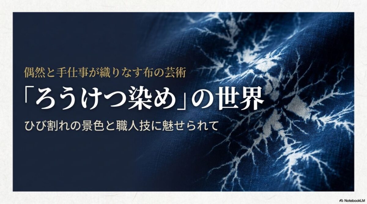偶然と手仕事が織りなす布の芸術「ろうけつ染め」の世界とひび割れの景色